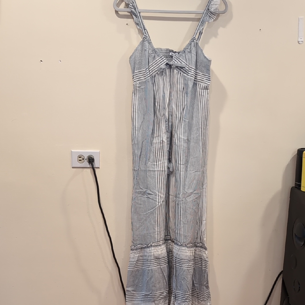 Splendid Light Blue and White Striped Maxi Dress